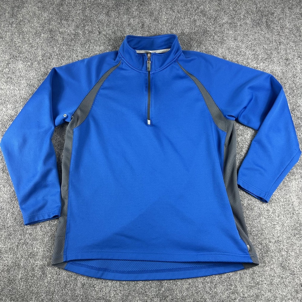 Alo Pullover Mens XL Blue Coolfit Quarter Zip Athletic Running Top Shirt